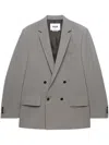 Msgm Double-breasted Mélange-effect Blazer In Grey
