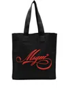 Msgm Medium Logo-embroidered Tote Bag In Black