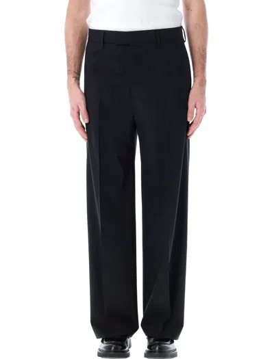 MSGM MEN'S BLACK TAILORED TROUSERS FOR SS24 BY MSGM