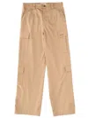 Msgm Oversized Cargo Trousers Featuring Pockets In Beige