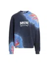 Msgm Burro Studio Logo Print Tie Dye Sweatshirt In Blue