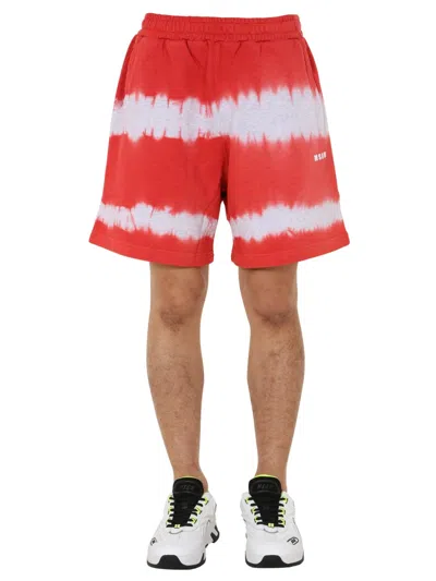 Msgm Bermuda With Drawstring In Red