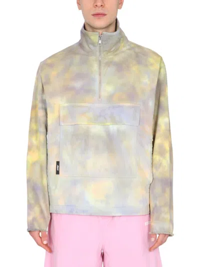 Msgm Purple Printed Regular Jacket In Multi
