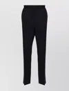 Msgm Navy Wool Blend Pantalone Trousers In Black