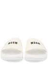 Msgm Logo-embossed Slides In Yellow