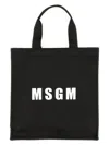 Msgm Tote Bag With Logo In Black