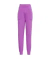 Msgm Merino-blend Knitted Track Pants In Purple