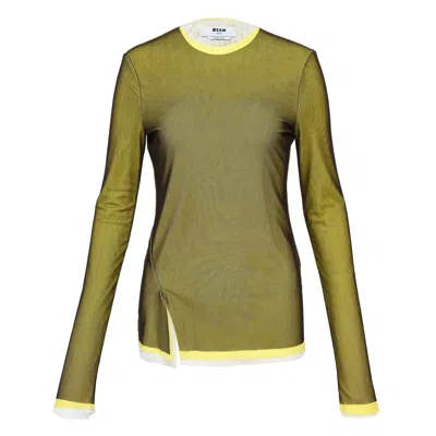 Msgm Mesh Blusa Blouse In Multi