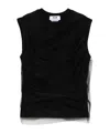 Msgm Mesh Detailing Top In Black