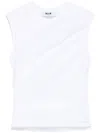 Msgm Mesh Detailing Top In White