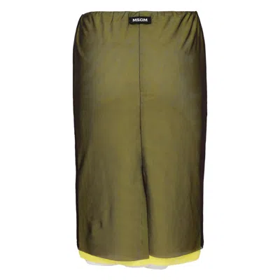 Msgm Mesh Gonna Skirt In Green