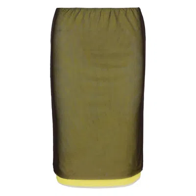 Msgm Mesh Gonna Skirt In Green