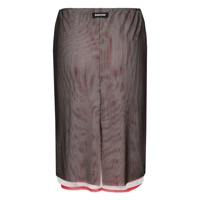 Msgm Mesh Gonna Skirt In Multi