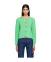 Msgm Green Button Cardigan In Green