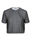 Msgm Mesh T-shirt In Black