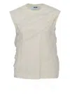 Msgm Mesh Tank Top In Neutral