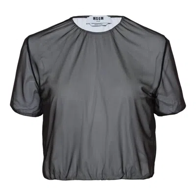 Msgm Mesh T-shirt In Gray