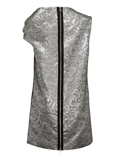 Msgm Metallic Emb Dress In Gray
