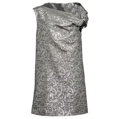 Msgm Metallic Emb Dress In Gray