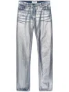 Msgm Straight-leg Trousers With Finish In Blau