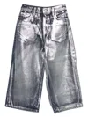 Msgm Metallic Silver Jeans In Silver