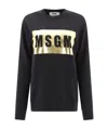 Msgm Metallic Logo Print Sweatshirt In Black