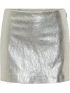 Msgm Metallic Mini Skirt In Silver