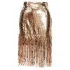 Msgm Metallic Sequins Skirt In Brown