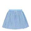Msgm Micro Check Skorts In Blue