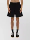 Msgm Black Shorts With Subtle Logo Detail