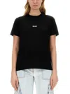Msgm Small Logo Printed T-shirt In Black