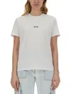 Msgm Logo Crew Neck T-shirt With Short Sleeves In White
