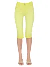 Msgm Mid-length Slim Fit Jeans In Yellow