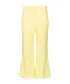 Msgm Mid-rise Cropped Trousers In Yellow
