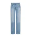 Msgm Straight Light Blue Cotton Denim Jeans In Light Blue