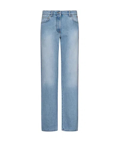 Msgm Straight Light Blue Cotton Denim Jeans