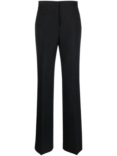 Msgm High Waist Straight Leg Trousers In Black