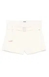 Msgm Tailored Off-white Bermuda Shorts With Belted Waist In Neutral