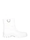 Msgm Mid-calf White Rain Boots In Multi