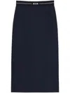 Msgm Logo Waistband Wool Skirt