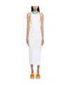 Msgm White Cutout Midi Dress In White