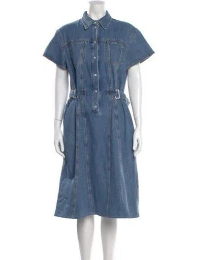 Pre-owned Msgm Midi Length Dress In Blue