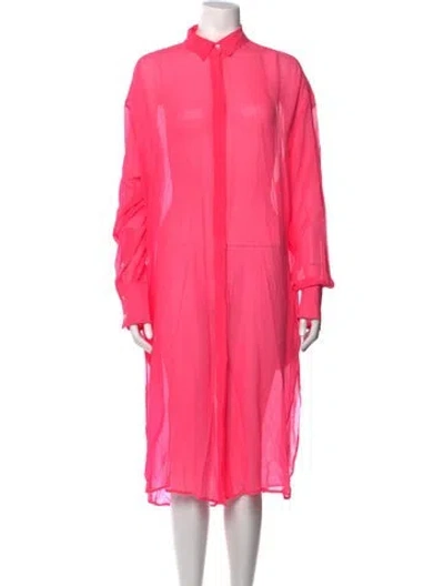 Pre-owned Msgm Midi Length Dress In Pink