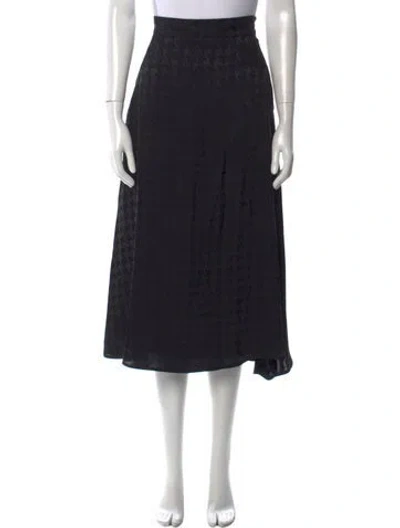 Pre-owned Msgm Midi Length Skirt In Black
