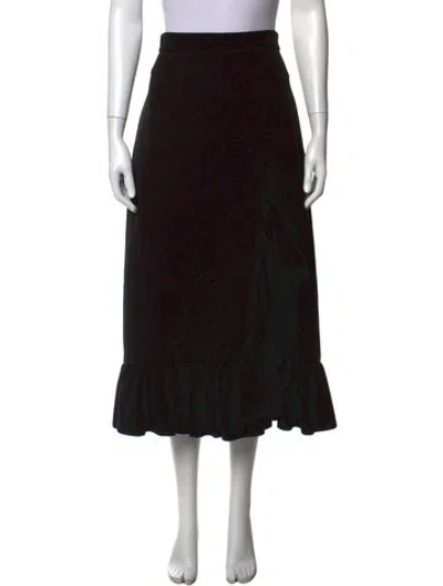 Pre-owned Msgm Midi Length Skirt In Black
