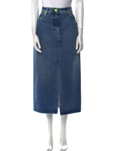 Pre-owned Msgm Midi Length Skirt In Blue