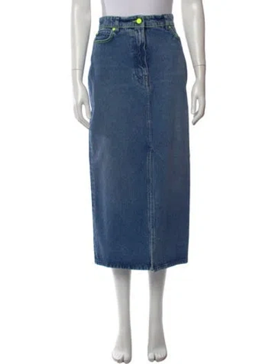Pre-owned Msgm Midi Length Skirt In Blue