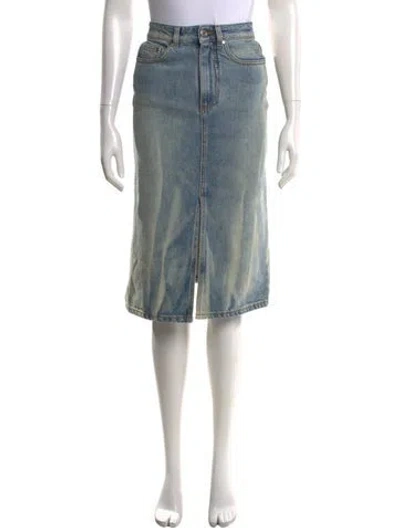 Pre-owned Msgm Midi Length Skirt In Blue
