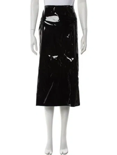 Pre-owned Msgm Midi Length Skirt W/ Tags In Black