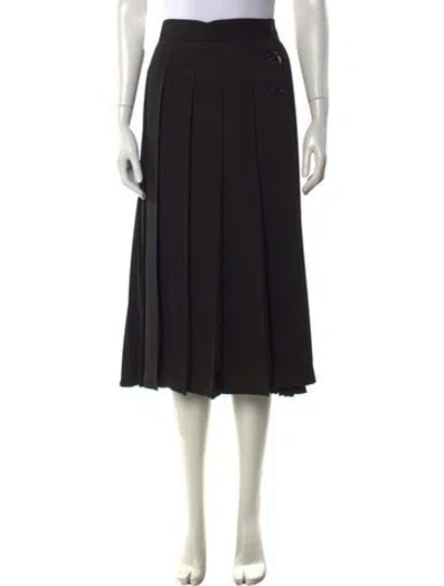 Pre-owned Msgm Midi Length Skirt W/ Tags In Black